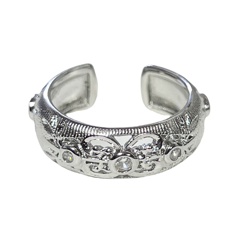 Cross-border best-selling bow ring, women's light luxury brushed high-end, open best friend index finger ring, niche retro ring Item Picture