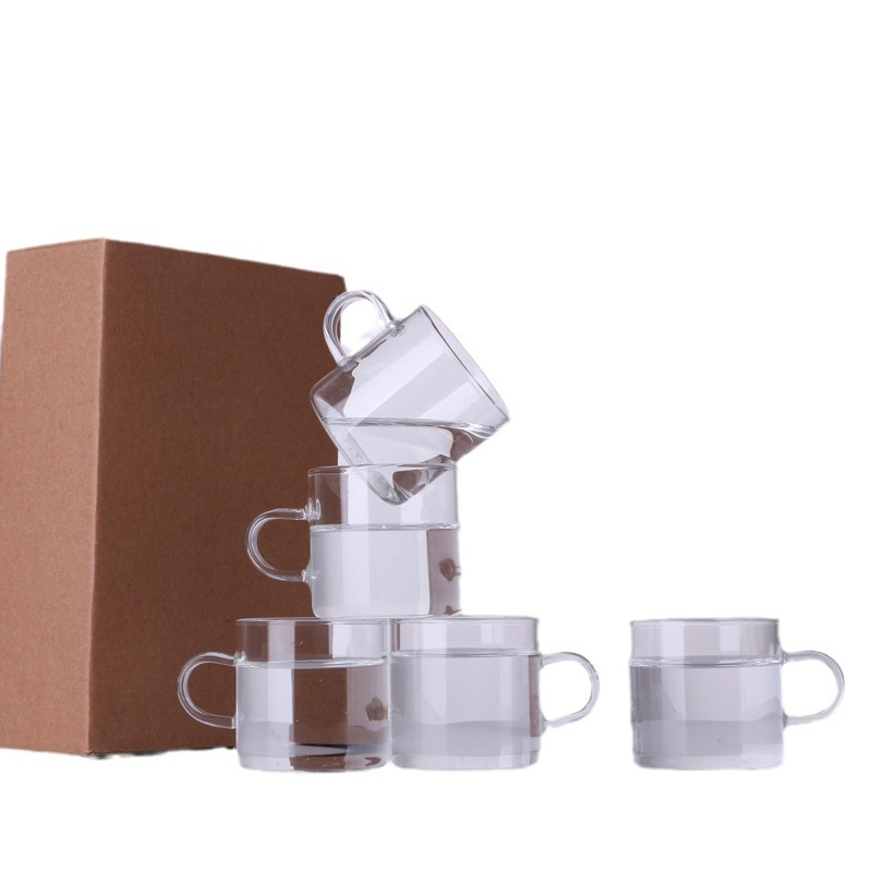 Thickened glass cups, high-temperature resistant tea cups, tea tasting cups with handles, household high-appearance-level gift cups, tea brewing cups wholesale Item Picture