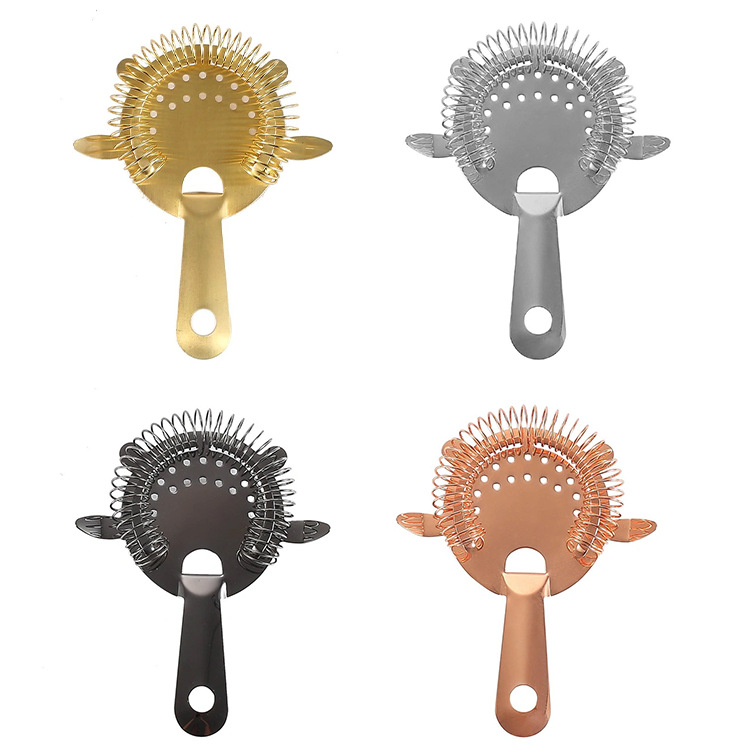 Stainless steel ice filter, four-ear ice separator, bar cocktail mixer, coffee and milk tea ice filter tool Item Picture
