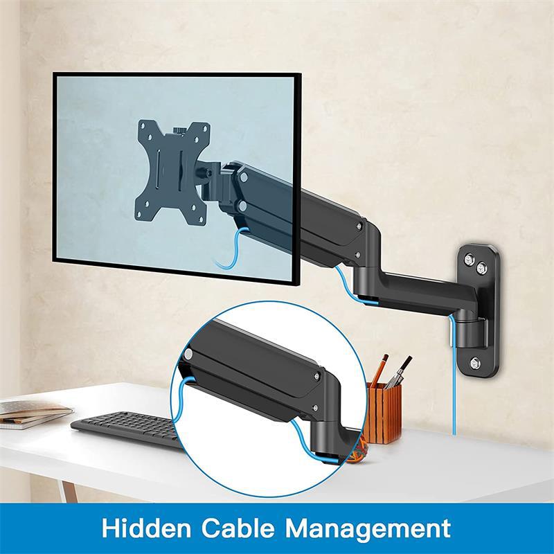 Single-screen air pressure arm display wall stand, single-arm computer hanger, lifting base, screen rotator Application Scenario