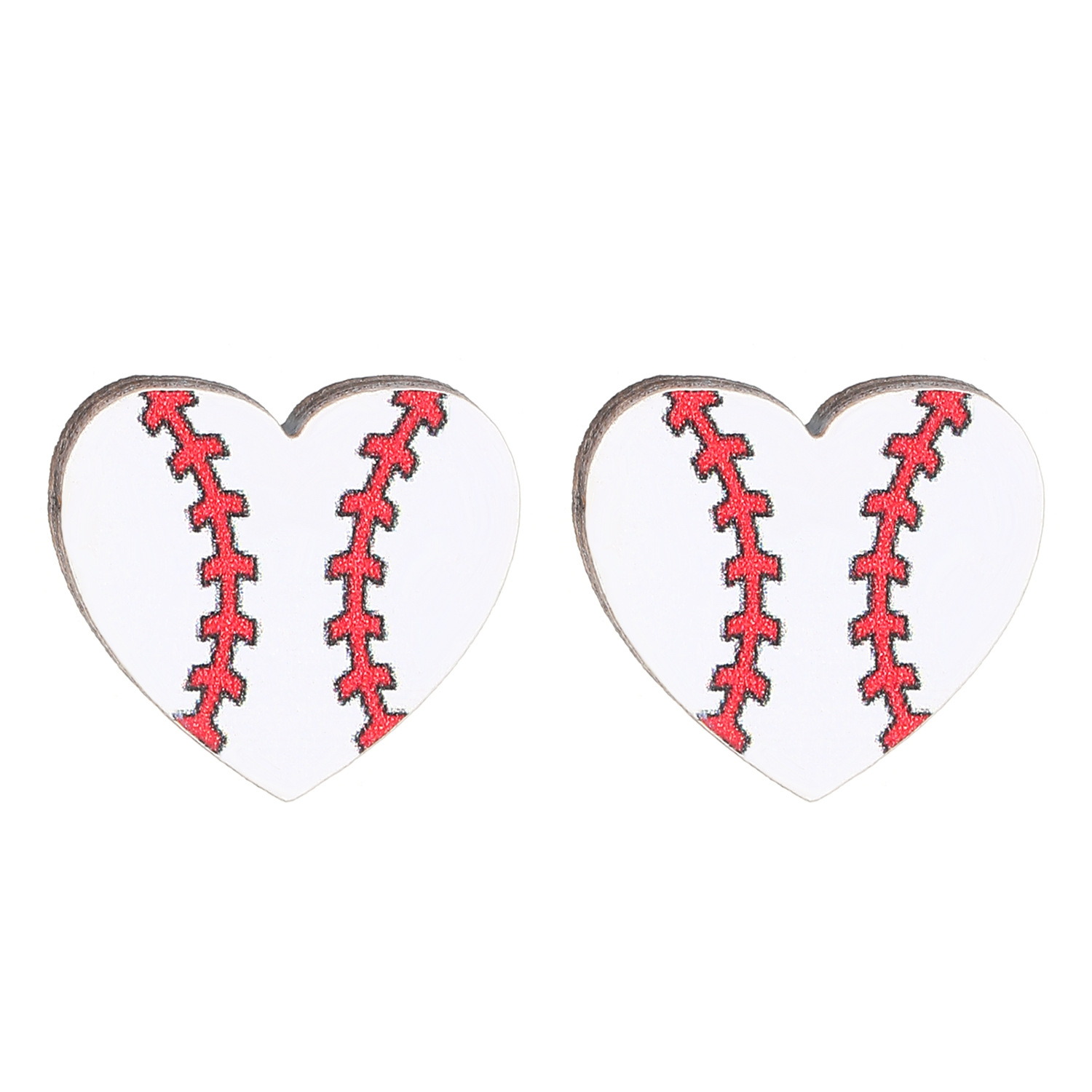 Cross-border fashion and love volleyball, football, basketball, rugby events, sports ball games, black ear studs, simple earrings for women Item Picture