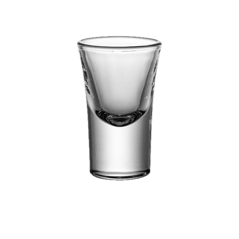 A set of 15ml bullet-shaped small wine glasses with gold edges in the glass gilding white spirit cup gift box. The bullet-shaped glasses are printed with logos Item Picture