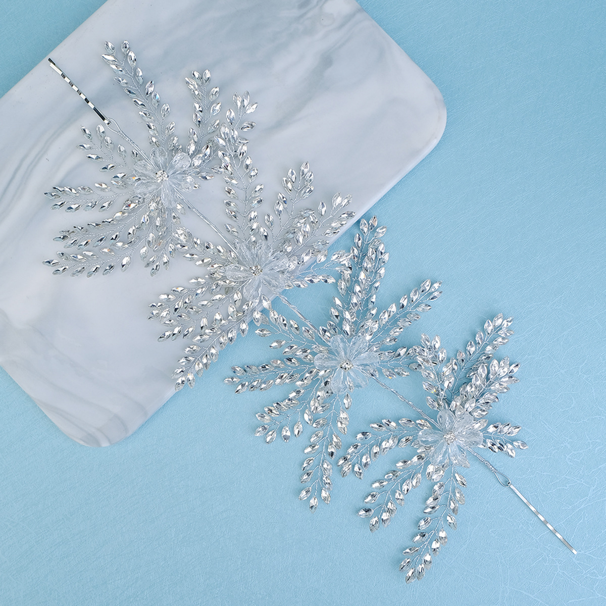 New luxurious and heavy industrial crystal hair bands from Europe and America, wedding headwear for brides, wedding photo accessories, rhinestone tassel hair bands details Picture