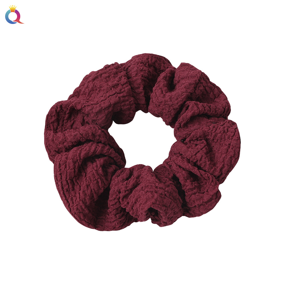 Qiyue Korean version fresh and cute cream puff Large Intestine Hair Band fabric pleated sweet Girl large Intestine hair Band Headband C151 Item Picture