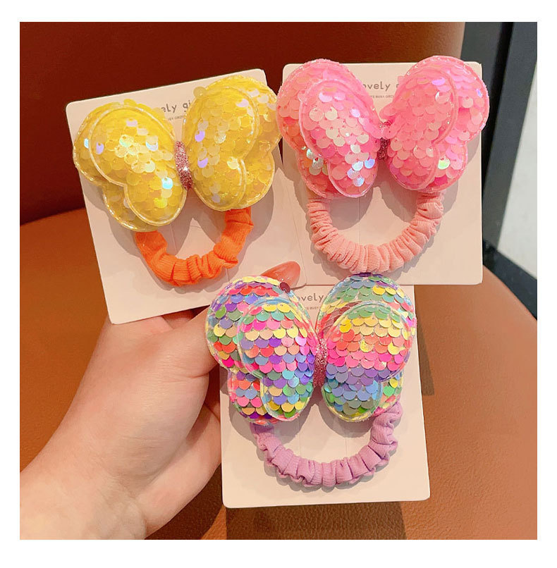 Children's hair bands, sequined butterfly hair bands, girls' hair bands, large intestine, cute princess, sweet hair ties, hair accessories, headwear, hair ties wholesale Application Scenario