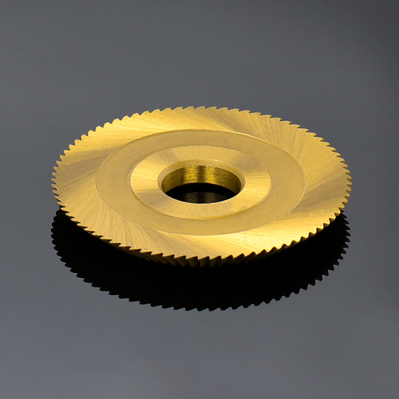 HSS high-speed steel cutting saw blade, single-sided tooth titanium-coated circular milling cutter, horizontal key matching machine accessory blade Specification drawing
