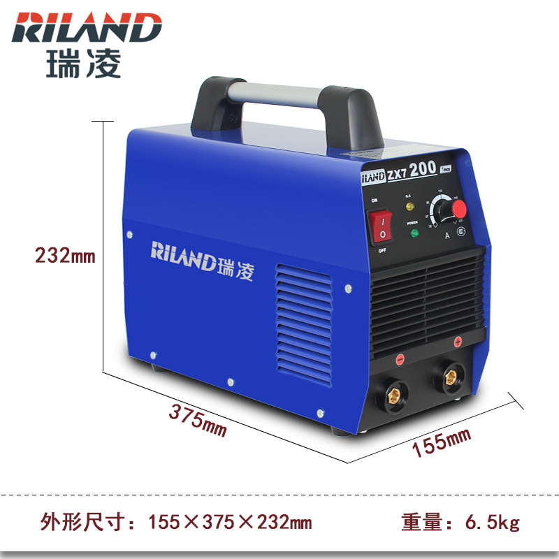 Wholesale supply of Ruiling ZX7 200T all-copper core DC 220V small portable household manual welding machine Specification drawing