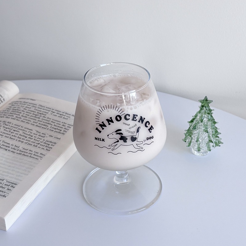 Homemade high-appearation-level inS-style girls' tall glass cups, large-capacity glass cups, water cups, coffee cups, cold drink milk cups Specification drawing