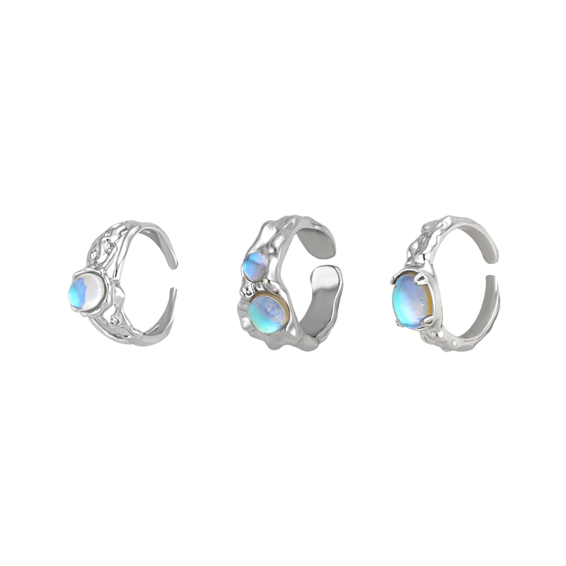 Korean version opal couple open ring, women's Instagram niche design index finger ring, high-end, fashionable and individual ring Application Scenario