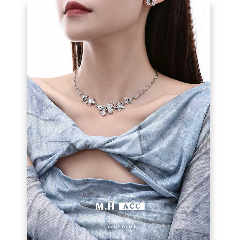 New Chinese-style calligraphy and painting butterfly long earrings for women wholesale, retro and high-end feel, 925 silver needle stud earrings, light luxury trendy earrings details Picture