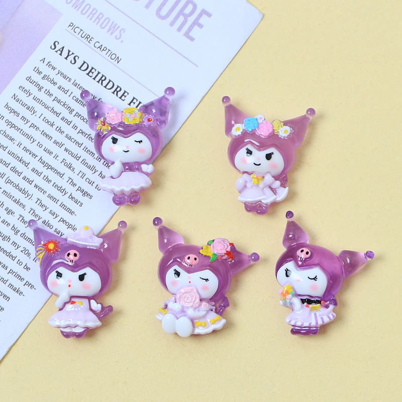 New resin accessories, luminous cartoon cream glue accessories, diy crocs, hair accessory materials, hair clips and ornaments Specification drawing