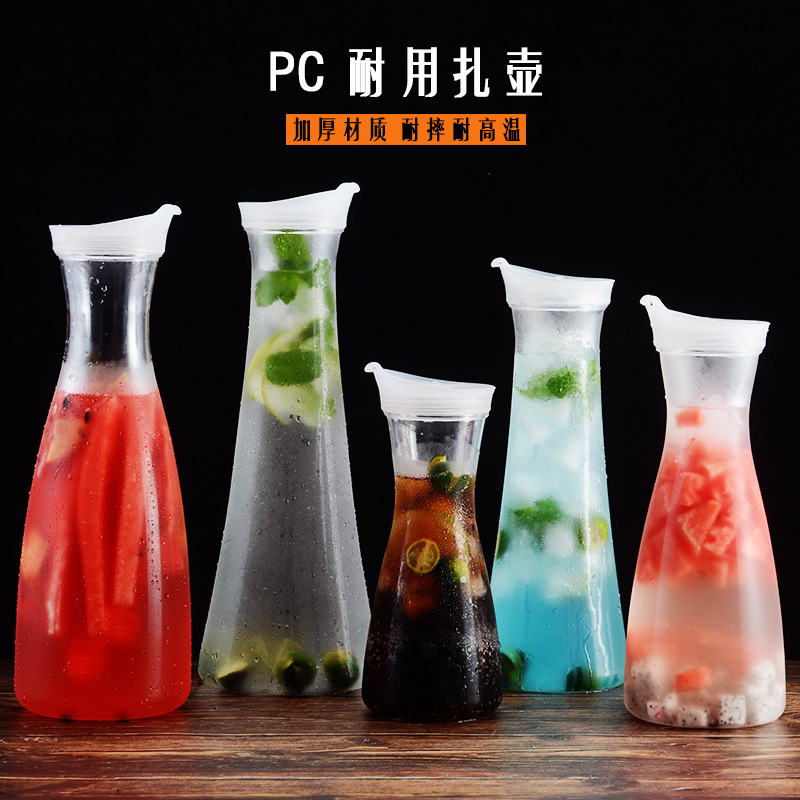 Acrylic pc plastic water bottle, cold water bottle, square juice bottle, beverage bar water bottle, restaurant lemon water bottle full figure