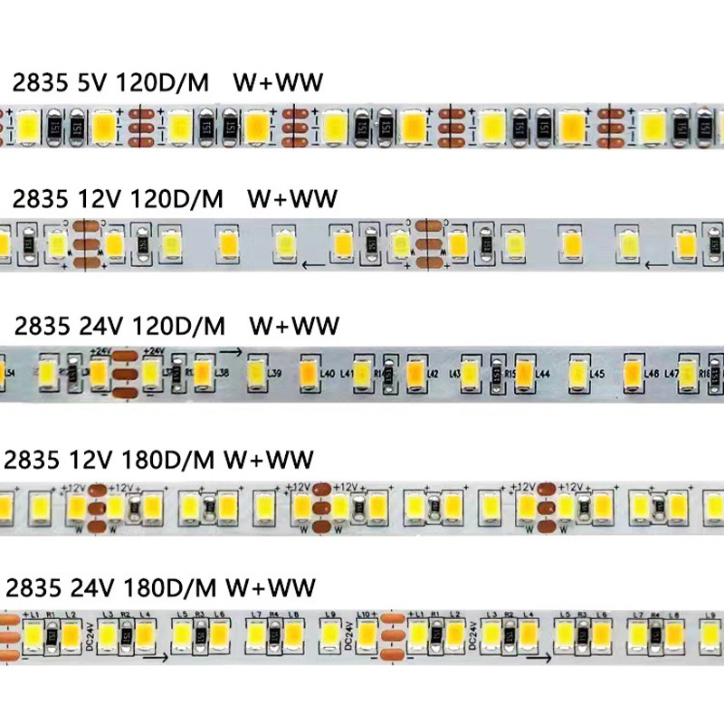 12V120 LED light strips, dual-color soft light strips, surface mount led high-brightness, high-brightness soft light strips for living room ceiling and counter Specification drawing