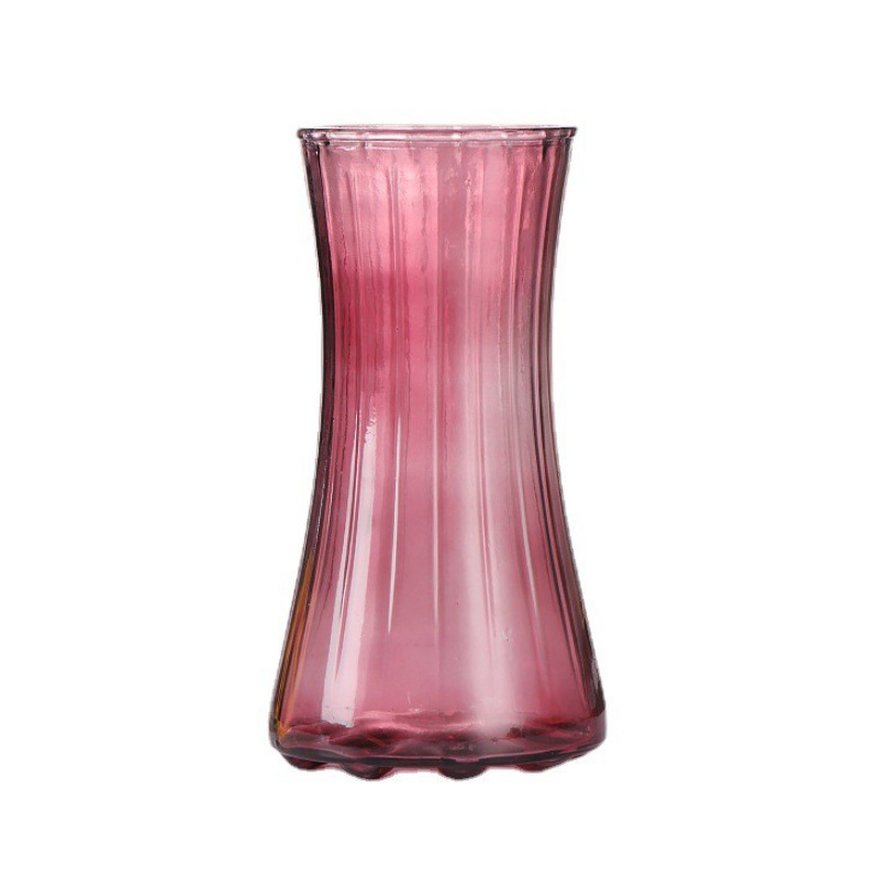 New gradient glass vase, colored hydroponic container, office and living room decorative item, dry vase Item Picture