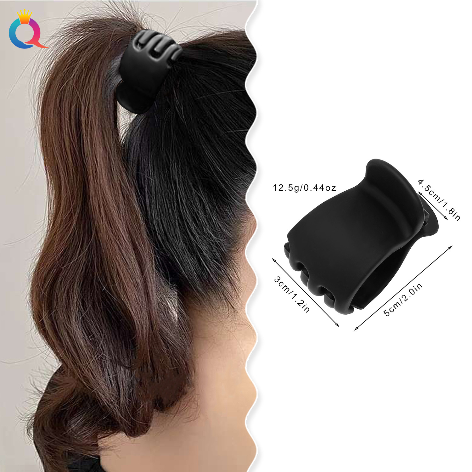 Qiyue Cross-border matte hair clips, high ponytail scratch clips, shark clips, elegant women's updo, hair non-damaging clips, hair accessories wholesale details Picture