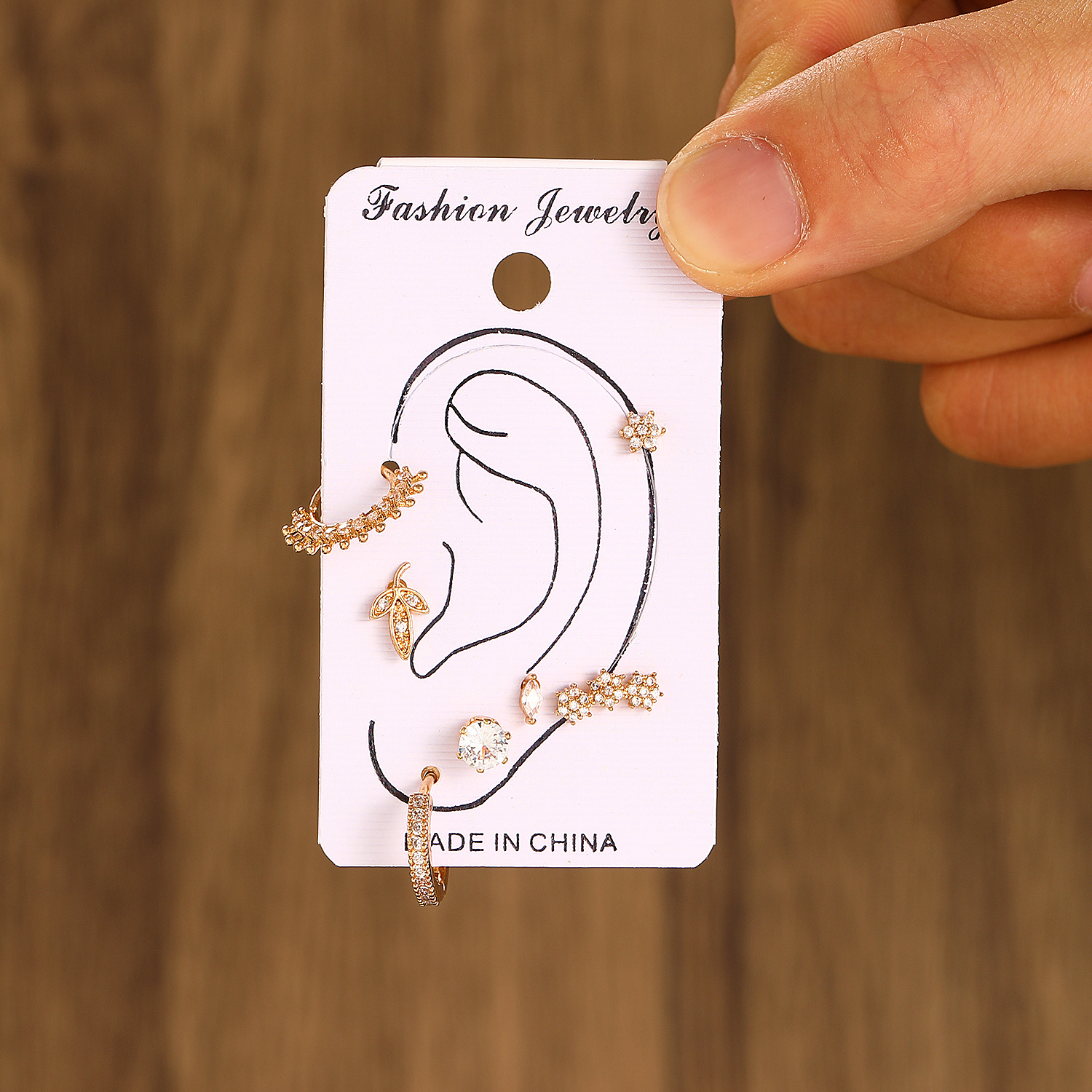 European and American ins Ear bone stud ear clip earring set, high-end women 's layered Piercing earrings ear Piercing Application Scenario