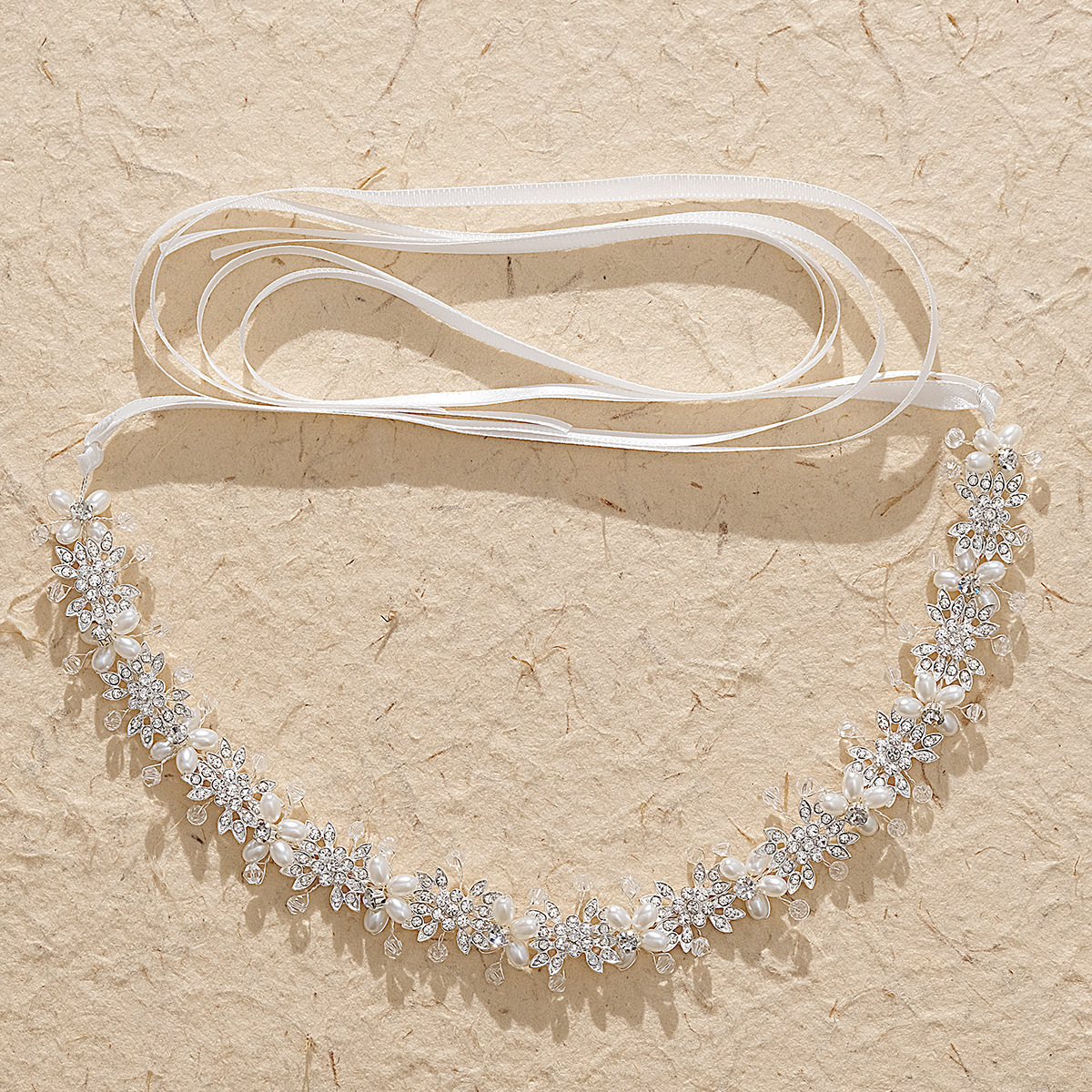 European and American wedding handcrafted fashionable headwear, rhinestone alloy pearl headbands, bride wedding accessories, cross-border headbands wholesale full figure