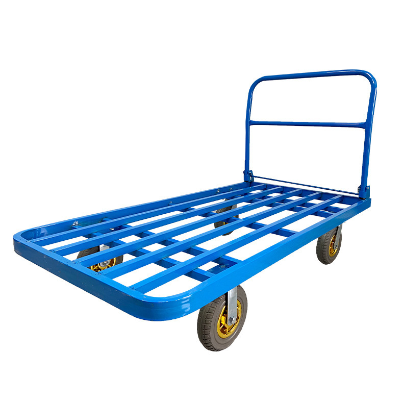Handcart, transporter, folding trolley, load truck, silent flatbed truck, construction site four-wheel, household hand-pulled cart, trailer Item Picture