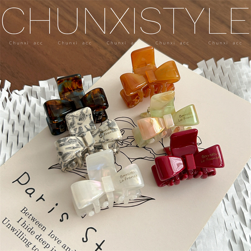 Little bow ~4cm small bangs clips, simple and trendy side clips, acetate hair clips, Korean mini grab clips for children full figure