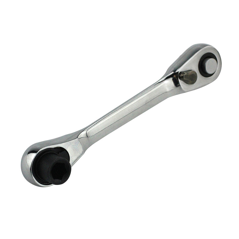Mini bidirectional ratchet wrench complete set 1/4 ratchet wrench portable 72-tooth industrial ratchet adjustable dual-purpose wrench undefined