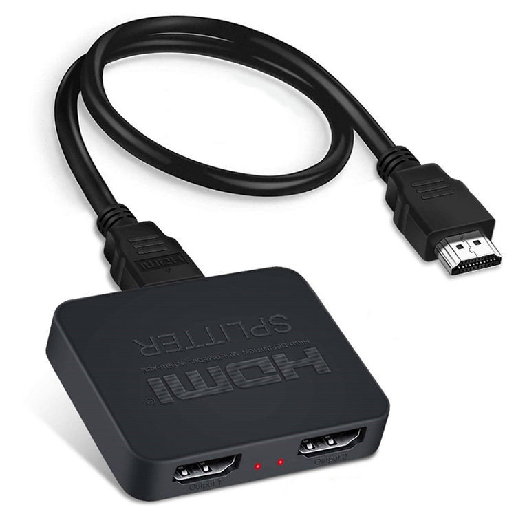 Factory wholesale hdmi splitter 1-to-2 HDMI 1-in-2-out splitter, high-definition video co-screen device 4K full figure