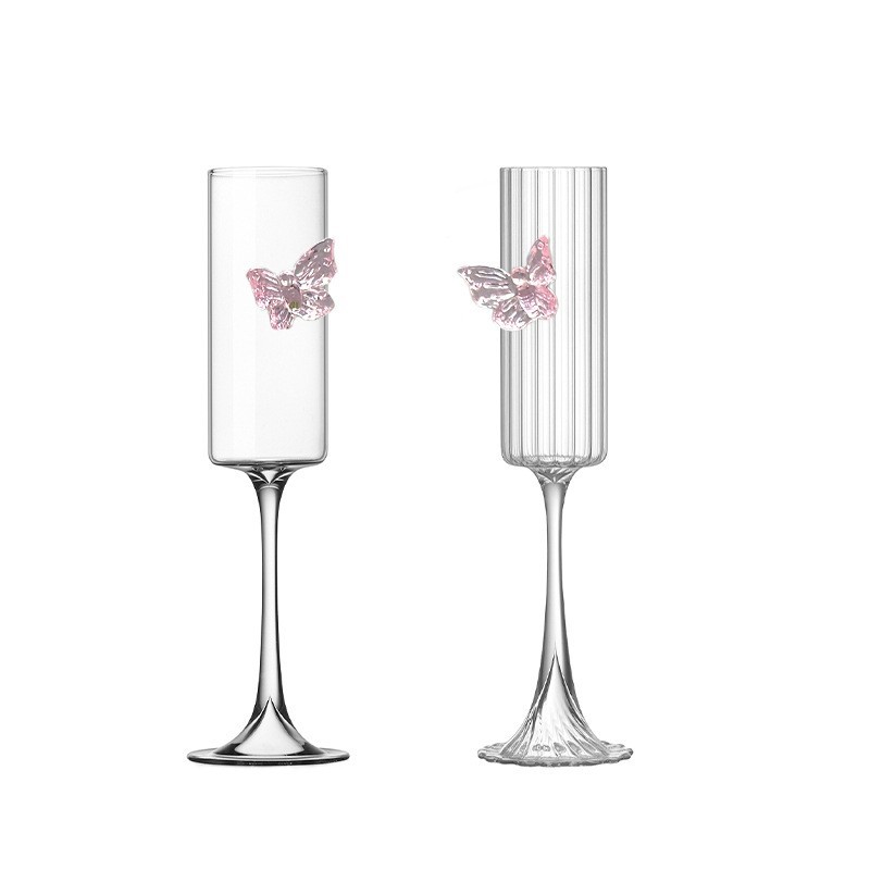 High borosilicate glass cup, light luxury universal tall glass, champagne girls' water cup, high appearance level, ins style ladies' wine glass Item Picture