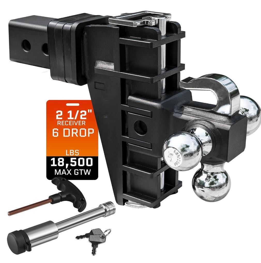 The source factory's adjustable trailer arm hook is suitable for 2.5-inch receivers and shockproof towing hooks full figure