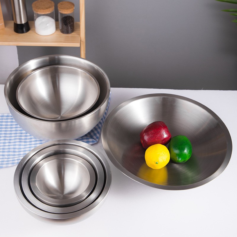 304 stainless steel salad bowl, salad basin, double-layer salad basin, European-style fruit plate, salad plate, fruit plate, mixing bowl Specification drawing