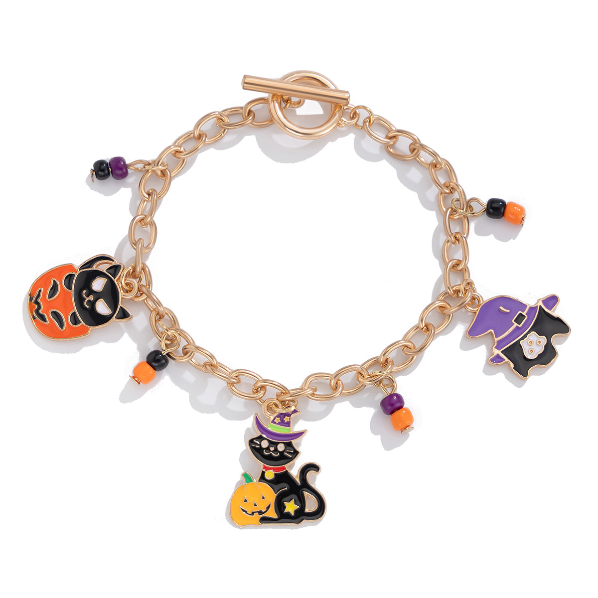 European and American cross-border jewelry Halloween party ghost bracelet trendy girl Pumpkin Festival alloy pendant jewelry for girls Item Picture