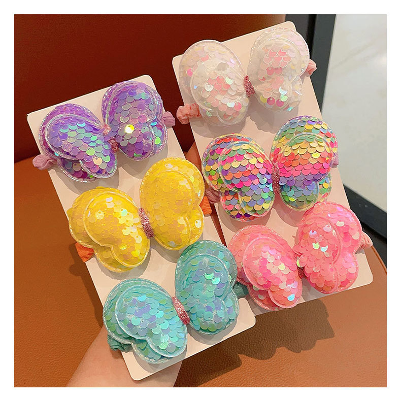 Children's hair bands, sequined butterfly hair bands, girls' hair bands, large intestine, cute princess, sweet hair ties, hair accessories, headwear, hair ties wholesale full figure