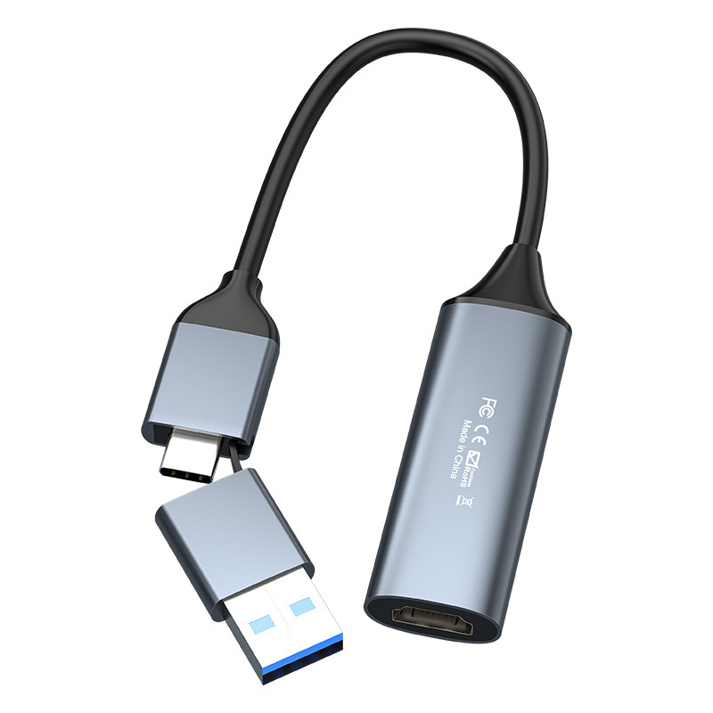 Usb-c to HDTV video capture card TYPE-C USB3.0 dual-head high-definition 4K60 game live streaming collector Item Picture