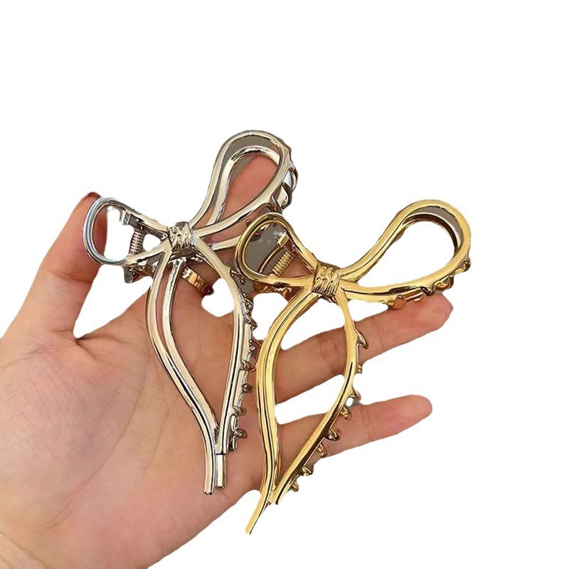 2025 New cool style bow hairpin, back head updo hair clip, large internet-famous shark clip hair accessory, hairpin Item Picture