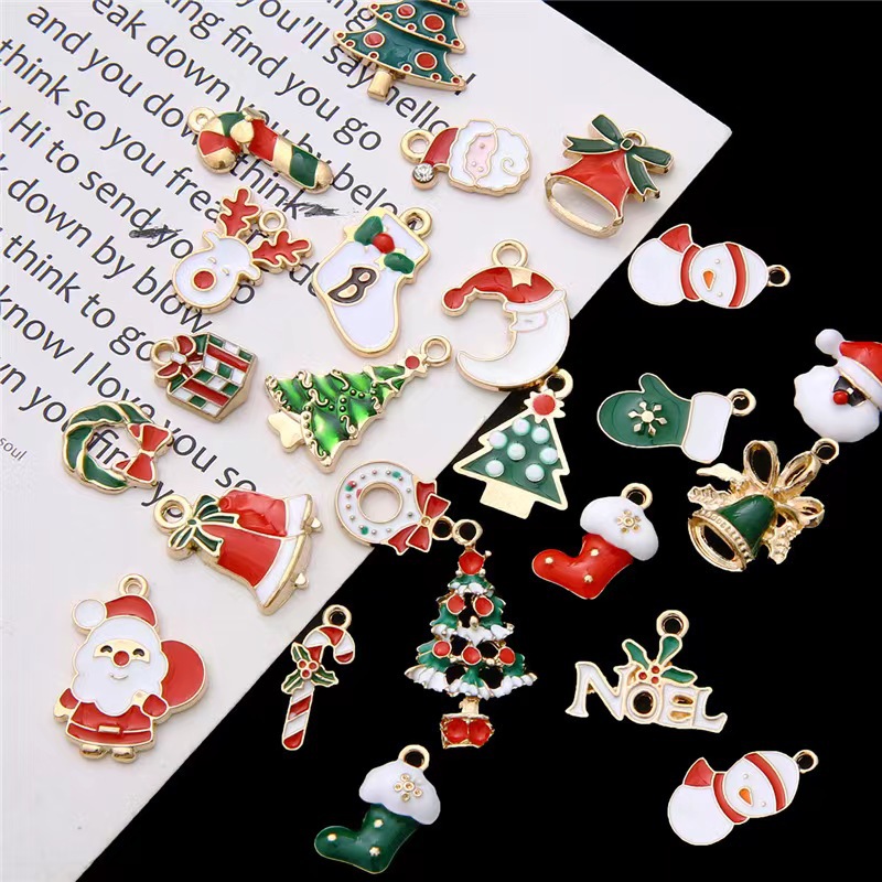 diy Christmas oil-dripping alloy accessories, handcrafted pendants, material packs, ornaments and accessories full figure