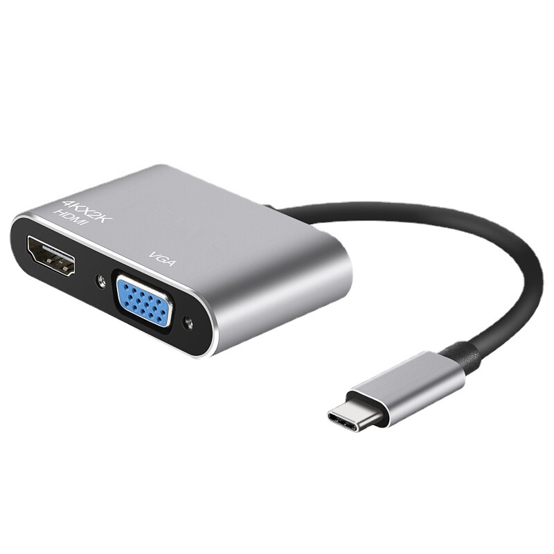 2-in-1 type-c to hdtv+vga converter, mobile phone connection large screen adapter, cross-border docking station Specification drawing