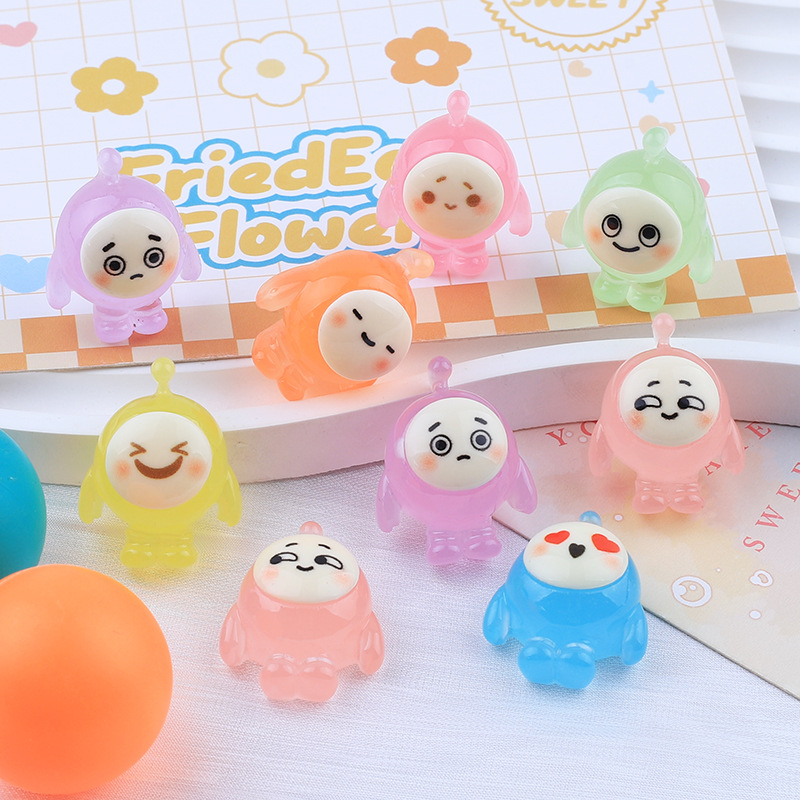 Luminous egg dolls, cute cartoon diy hair clips, hair ties, hair accessories, cream glue handmade trendy children's jewelry, resin accessories Specification drawing