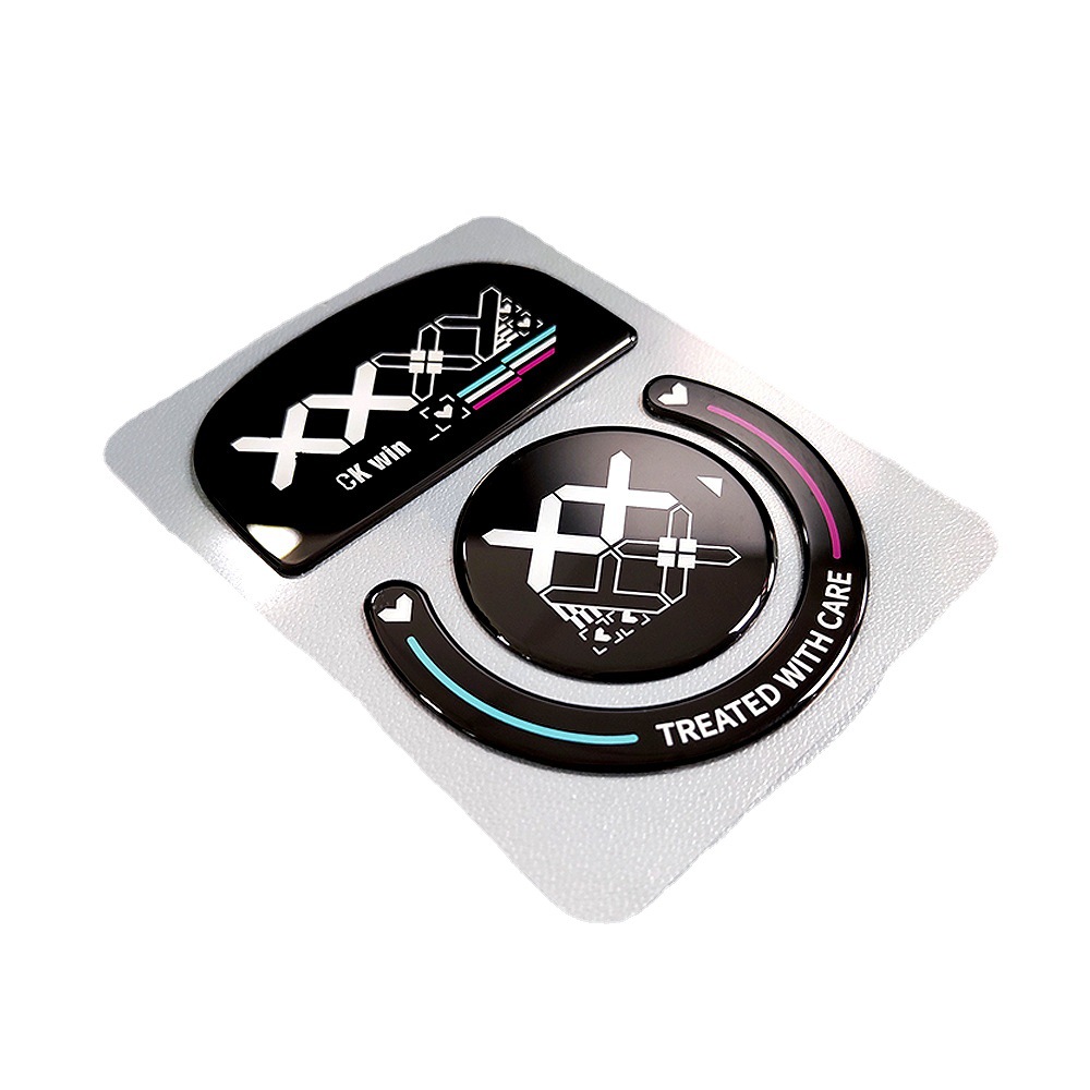 Factory-supplied tempered glass mouse foot stickers, Logitech GPW II Titan Kingdom print collection, black, white and red prints Item Picture