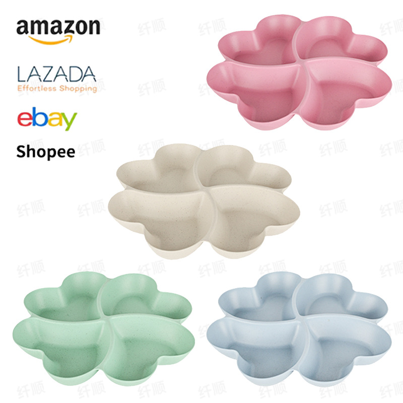 Plastic heart-shaped fruit platter, living room household fruit platter, creative snack plate, compartmentalized candy inventory, heart platter wholesale full figure