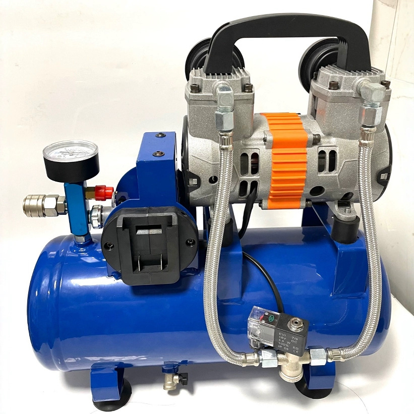 Cross-border foreign trade Makita model lithium battery air compressor, small portable rechargeable dual-cylinder dual-battery air compressor Specification drawing