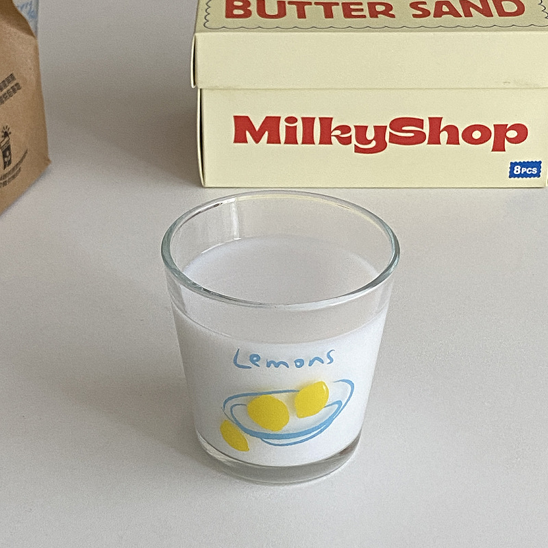 ins retro hand-painted fruit wine glasses, niche refreshing glass cups, heat-resistant espresso cups for couples Item Picture