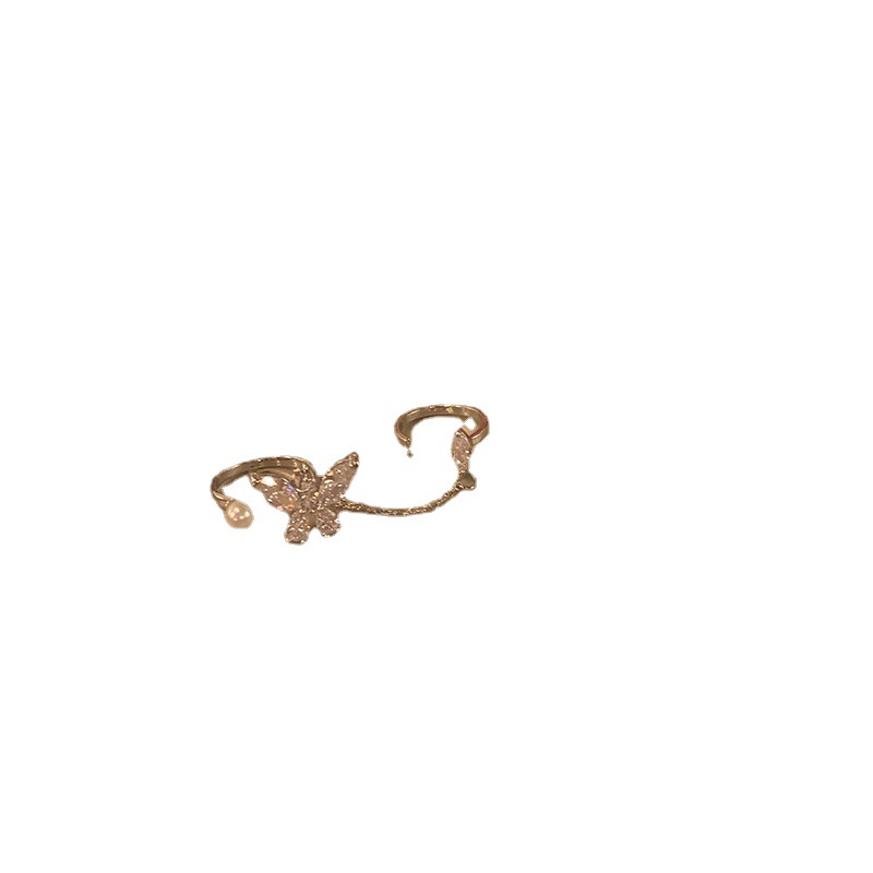 A high-end butterfly zircon chain open ring for women, a niche, fashionable, individual, light luxury and exquisite ins ring Item Picture