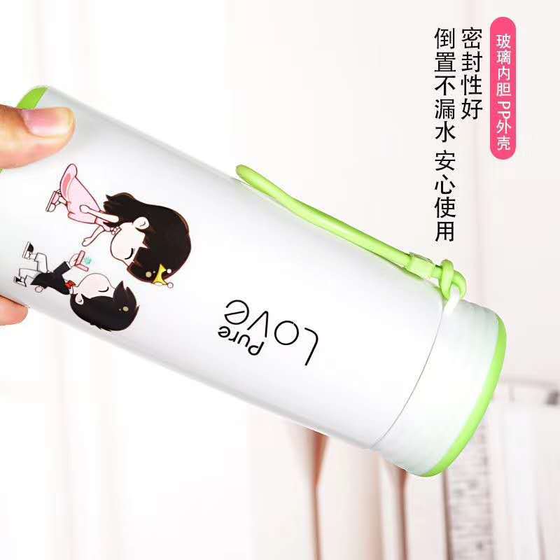 Ground promotion gift cups, double-layer glass water cups, couple and children's water cups, LOGO printed and writable, advertising event cups Specification drawing