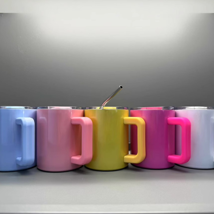 The new magnetic mug with a 304 stainless steel double-layer coffee cup handle and straw cup can be equipped with a logo details Picture