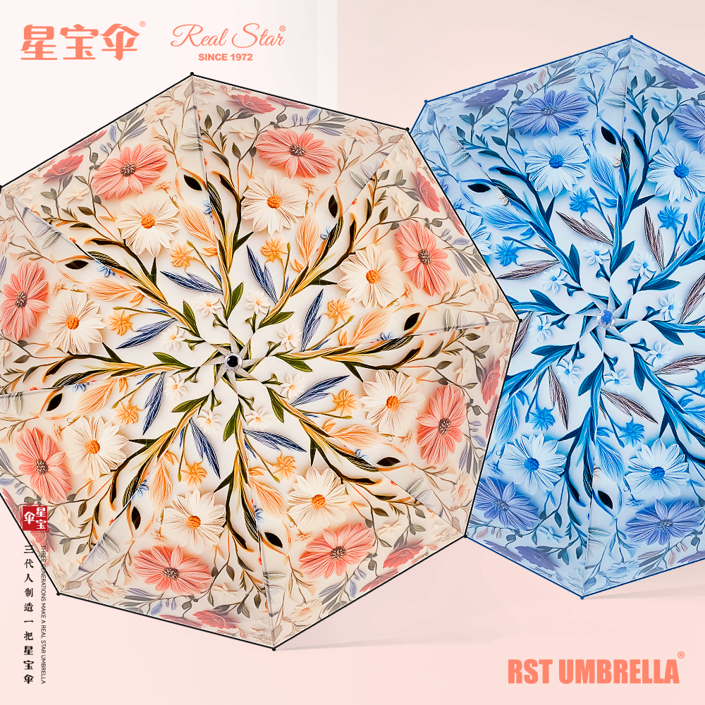 RST961 long-handled umbrella, patterned umbrella, plastic carved 3D plastic umbrella, elegant long umbrella for ladies, creative umbrella Specification drawing