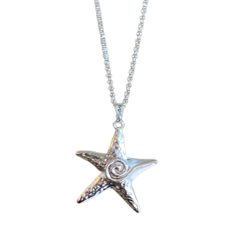 The Sea Star necklace is a niche, retro, sweet and cool, spicy girl style subculture Instagram star sea star personality collarbone Item Picture