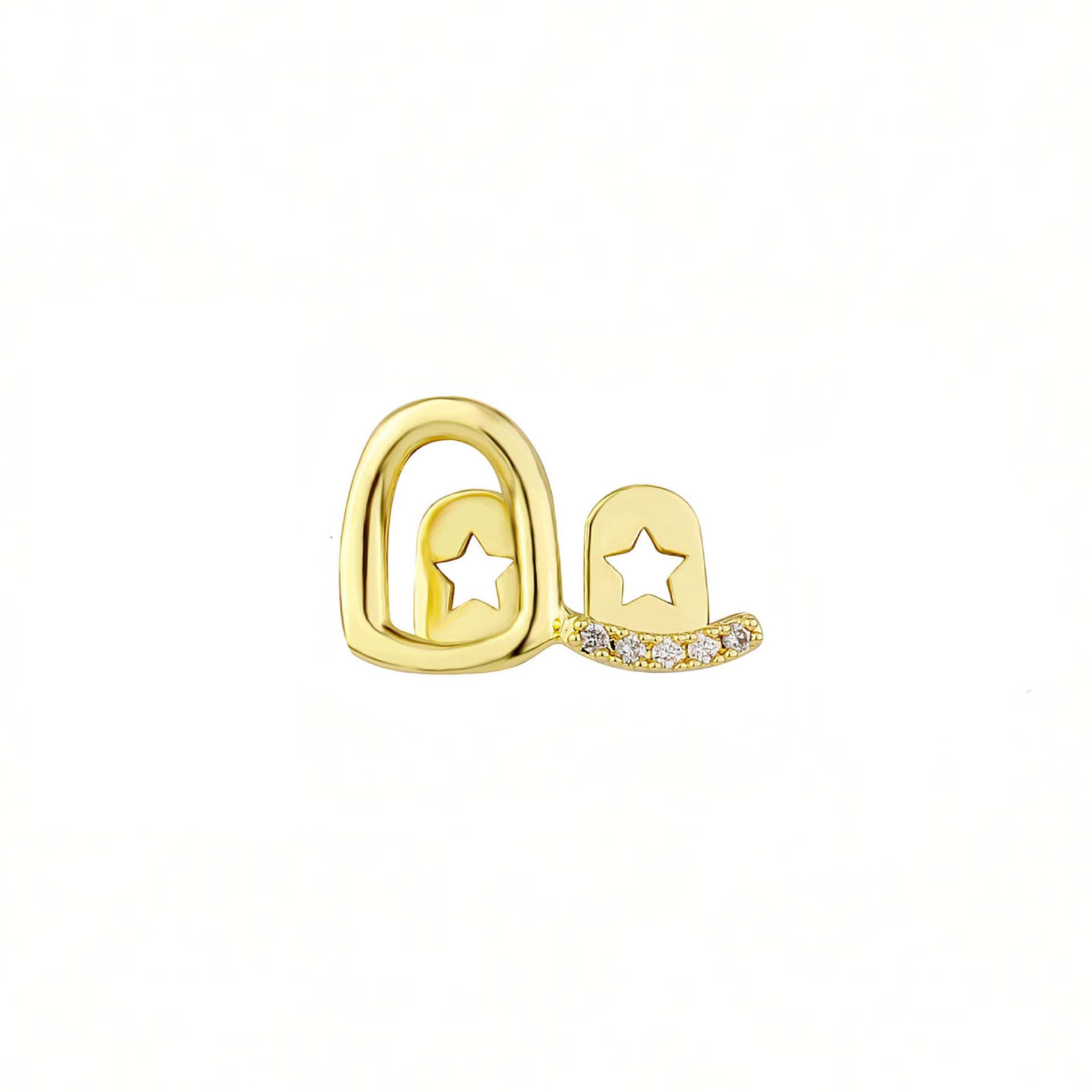 Hollowed-out heart-shaped stick diamond double-set braces, cool and shiny gold teeth for daily outings, hip-hop versatile cross-border accessories wholesale details Picture