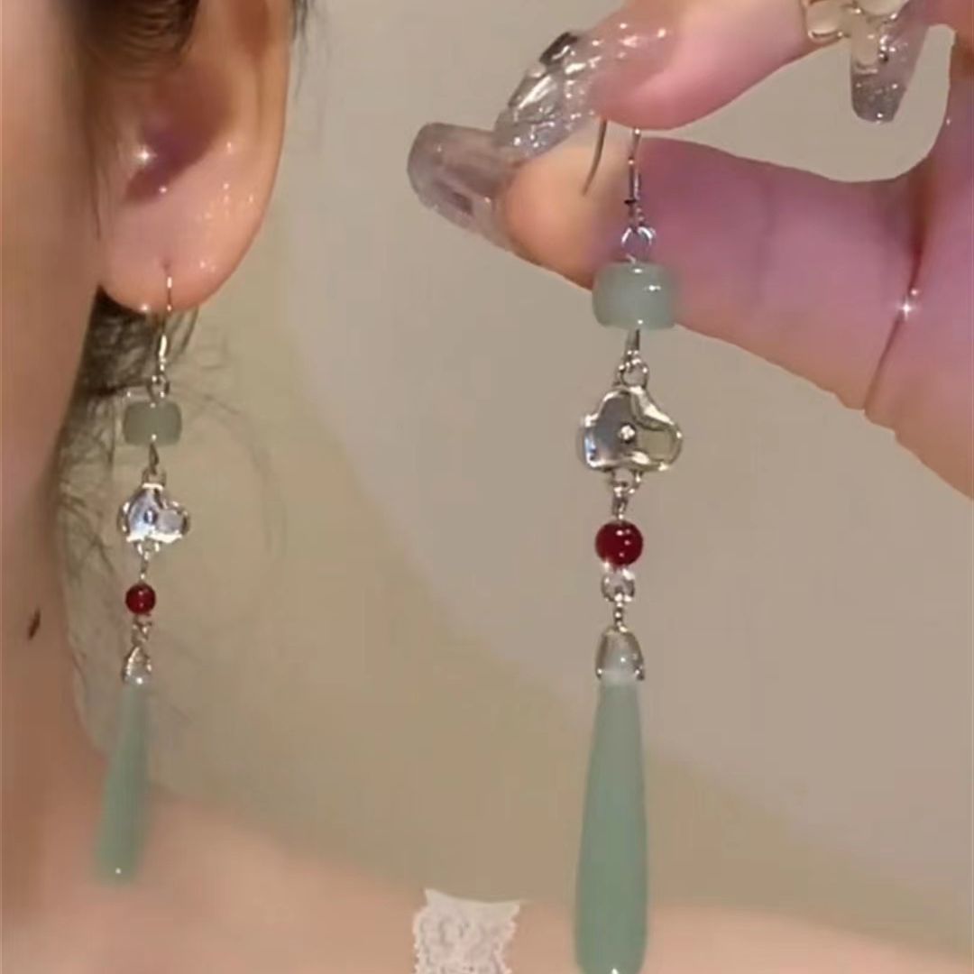 New Chinese-style Song Dynasty ethnic style Su earrings, women's national style cool earrings, retro ancient-style cheongsam and Hanfu earrings full figure