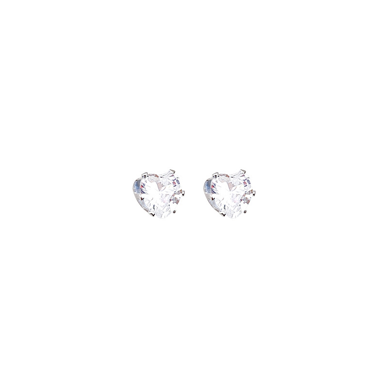 S925 Silver Needle Exquisite Super Sparkling heart-shaped Stud Earrings for Women, 2023 New trendy and high-end design sense personalized earrings wholesale Item Picture