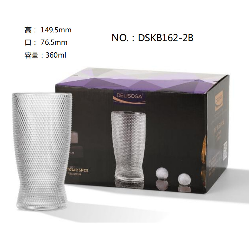 DELISOGA thickened glass cups, juice cups, beverage cups, beer mugs, whisky cups, water cups wholesale with logo printing details Picture