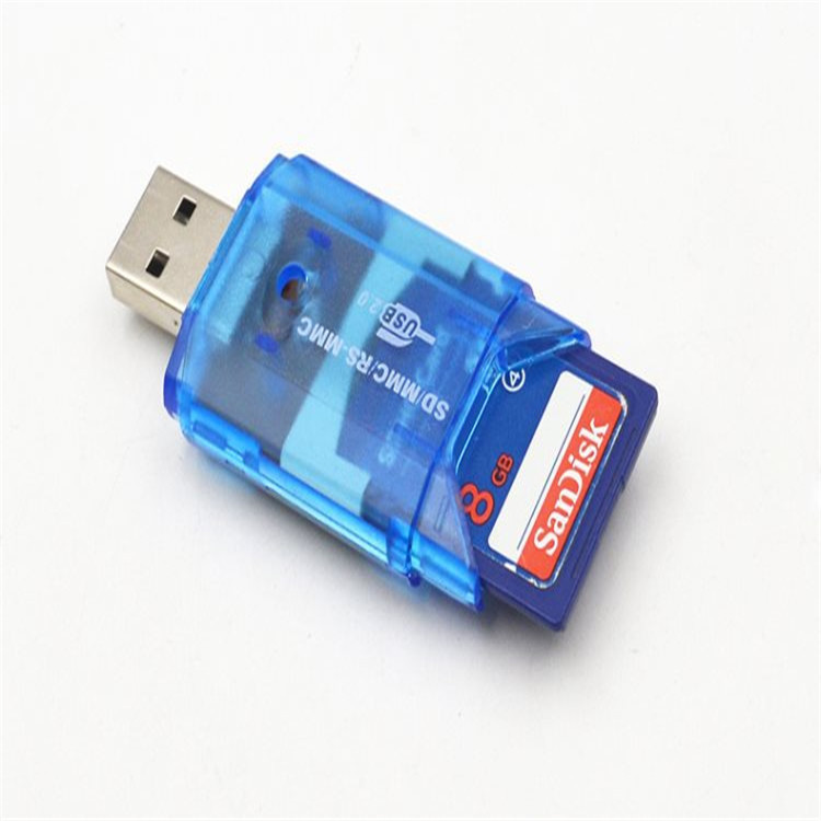 Cross-border USB2.0 card reader SD dual-cap Card Reader Transparent high-speed card reader in stock Application Scenario
