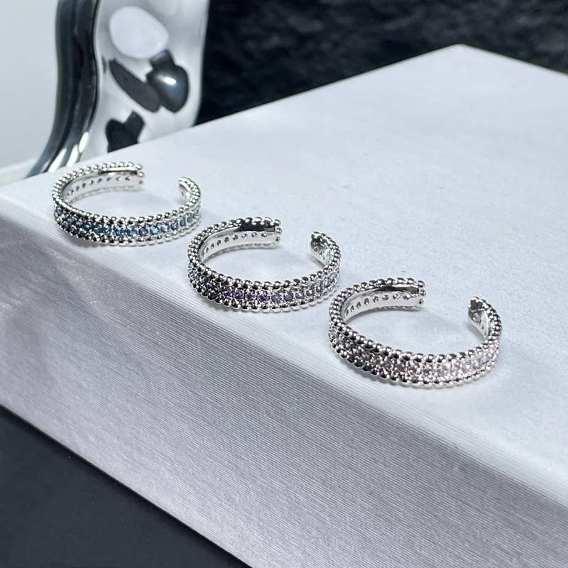 The Starry Sky ring, a single-row texture, simple and fashionable open ring, a best-selling stacked sweet and cool index finger ring that is popular among Internet celebrities Specification drawing